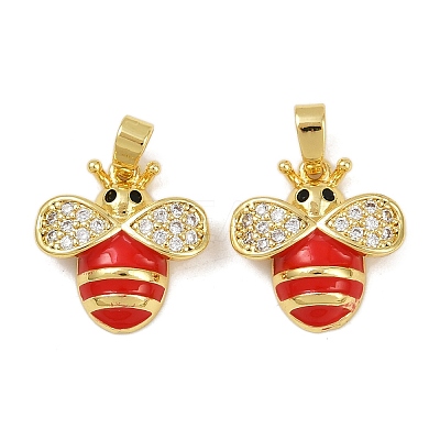 Brass Micro Pave Cubic Zirconia Pendants KK-F908-01G-B02-1