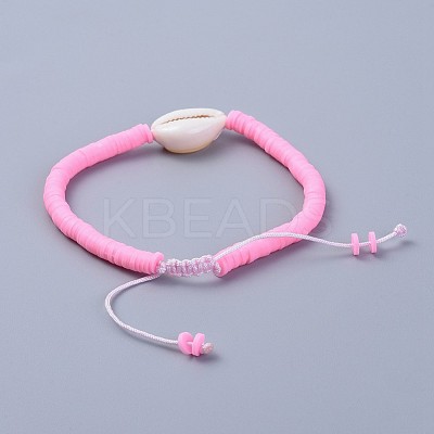 Handmade Polymer Clay Heishi Beads Braided Bracelets BJEW-JB04318-1