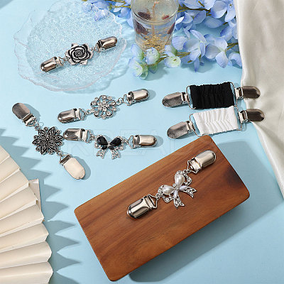 7Pcs 7 Styles Alloy Cardigan Clips JEWB-CA0001-70-1