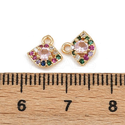 Brass Micro Pave Cubic Zirconia Pendants KK-K407-31G-02-1