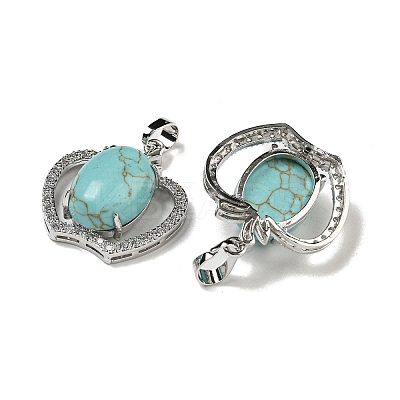 Synthetic Turquoise with Clear Cubic Zirconia Pendants G-G133-03P-22-1