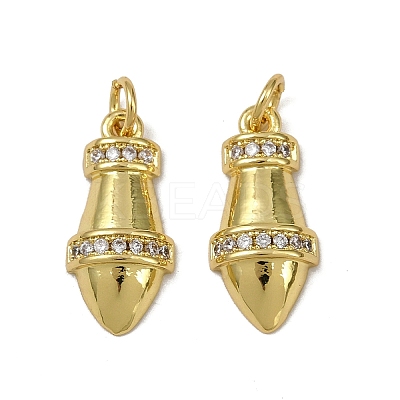 Brass Micro Pave Cubic Zirconia Pendants KK-I358-033G-1