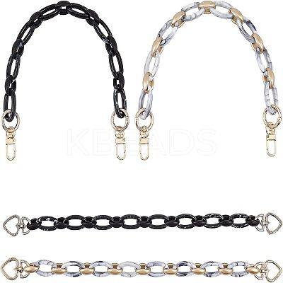 Acrylic and Spray Painted CCB Plastic Chains Bag Handles AJEW-FH0001-25-1