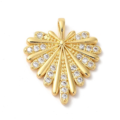 Rack Plating Brass Clear Cubic Zirconia Pendants X-KK-Z056-13G-1