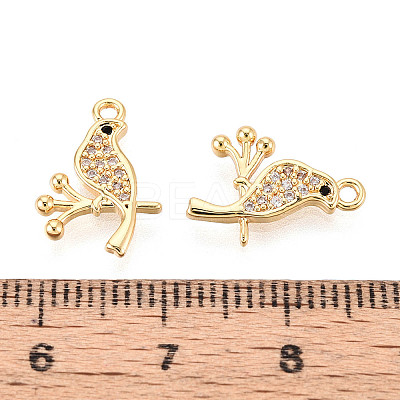 Brass Micro Pave Clear Cubic Zirconia Pendants KK-T077-52G-1