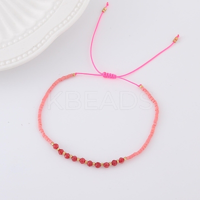 2mm Faceted Natural Tourmaline Beaded Braided Adjustable Bracelets for Women PF2854-2-1