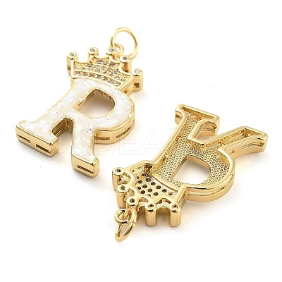Brass Micro Pave Clear Cubic Zirconia Pendants KK-G498-01R-02-1