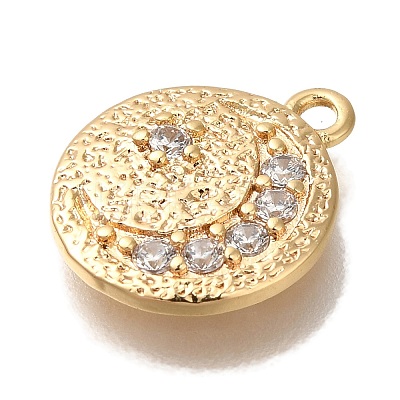 Brass Micro Pave Cubic Zirconia Pendants KK-U038-08G-1