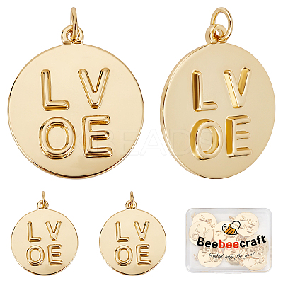 8Pcs Valentine Theme Brass Pendants KK-BBC0002-57-1
