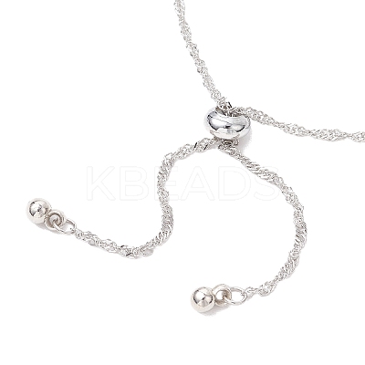 304 Stainless Steel Singapore Chain Slider Bracelet Making AJEW-JB01344-02-1