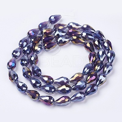 Electroplate Glass Beads Strands LS-EGLA-D015-15x10mm-07-1