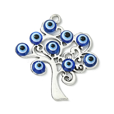 Blue Evil Eye Alloy Pendants PALLOY-JF02358-03-1
