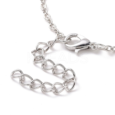 Retro Alloy Broken Half Skull Pendant Necklace for Men Women LS-NJEW-B085-04A-1