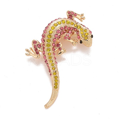 Rhinestone Lizard Badge JEWB-E013-03G-02-1