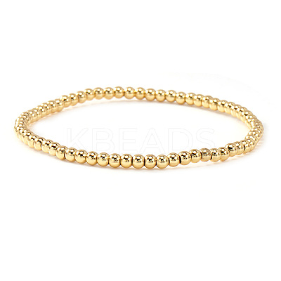 Brass Round Beads Stretch Bracelets for Women QZ7460-5-1