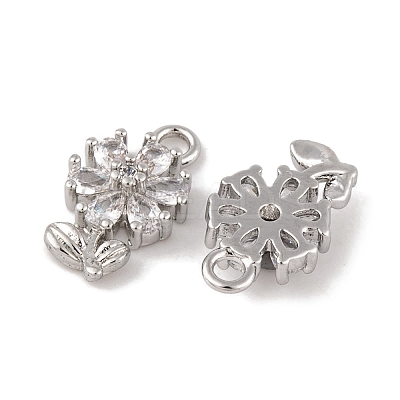 Brass Micro Pave Clear Cubic Zirconia Charms LS-KK-L212-18P-1