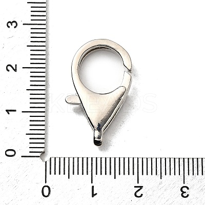 Brass Clear Cubic Zirconia Lobster Claw Clasps KK-Z078-49C-P-1