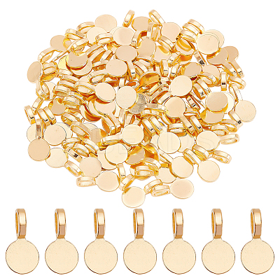 100Pcs Tibetan Style Alloy Glue On Flat Pad Pendant Bails FIND-DC0002-16-1