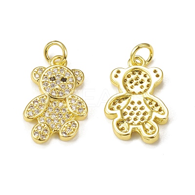 Brass Micro Pave Cubic Zirconia Bird Pendants KK-E068-VB310-1