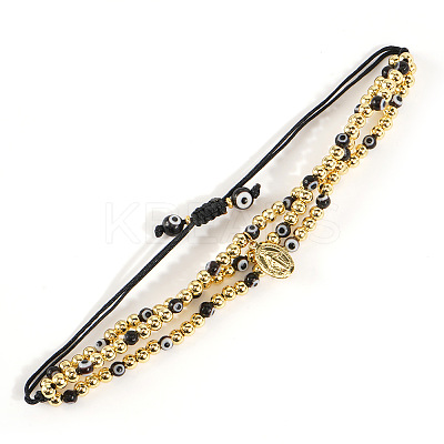 18K Gold Plated Brass Beaded Braided Bead Bracelets VH4974-6-1