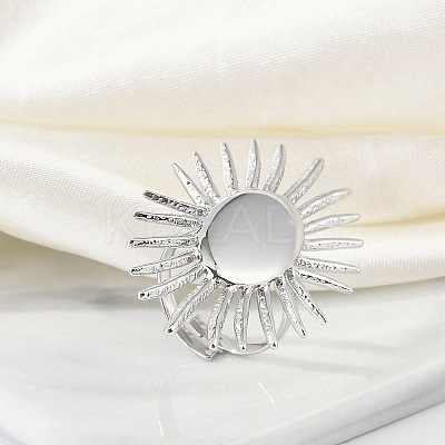 Anti-Tarnish 304 Stainless Steel Sun Open Cuff Rings RJEW-M047-02P-1