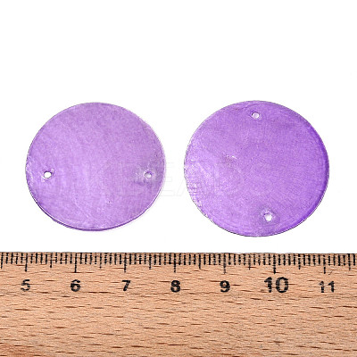 Spray Painted Natural Capiz Shell Disc Links Connector Charms SSHEL-T017-32D-1