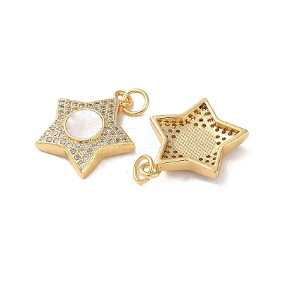 Brass Micro Pave Cubic Zirconia Pendants KK-B083-25A-G-1