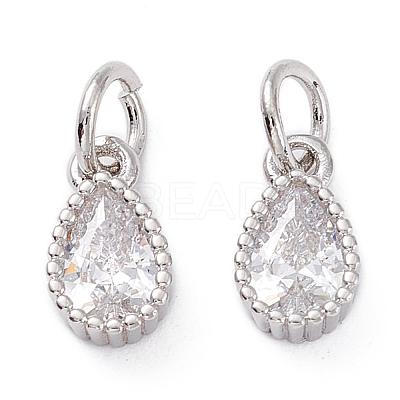 Brass Micro Pave Cubic Zirconia Charms ZIRC-E145-76P-1