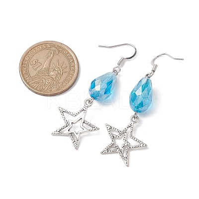 Alloy Star Dangle Earrings EJEW-JE05873-1