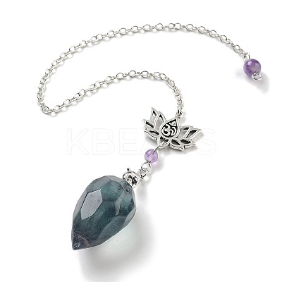 Natural Fluorite Teardrop Dowsing Pendulums G-K338-11P-03-1