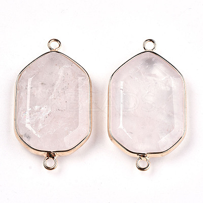 Natural Rose Quartz Links Connectors G-T131-48G-06-1