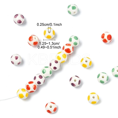 20Pcs 4 Colors Handmade Porcelain Beads PORC-YW0001-22-1