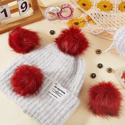 Faux Fox Fur Soft Pompom Ball DIY-WH20002-620A-02-1