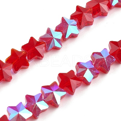Electroplate Transparent Glass Beads Strands EGLA-U004-03A-HP07-1
