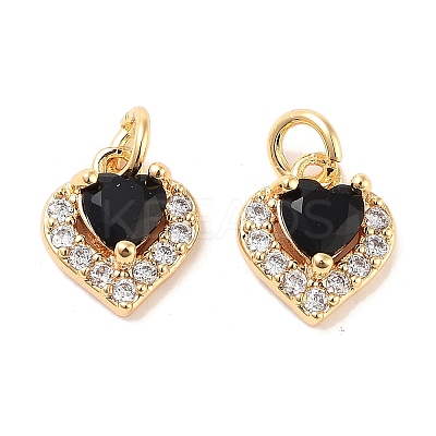 Brass Micro Pave Cubic Zirconia Pendants KK-B102-10G-1