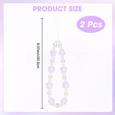 Plastic Beaded Mobile Phone Lanyard Wrist Strap AJEW-WH20010-63B-1