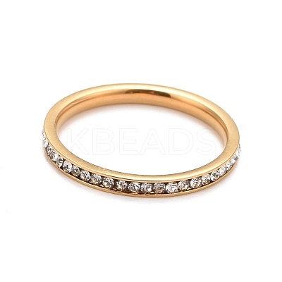 304 Stainless Steel Rhinestone Rings STAS-D178-02G-02-1