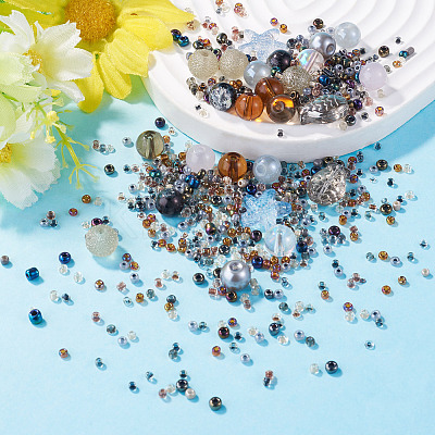 1Bag Mixed Styles Glass Beads GLAA-TADJ0001-10G-1