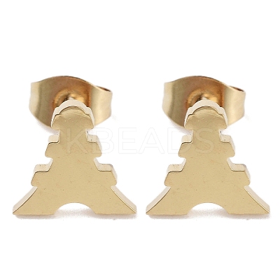 PVD Vacuum Plating 304 Stainless Steel Stud Earrings for Women EJEW-A048-16G-1