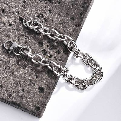 Tarnish Resistant 304 Stainless Steel Cable Chain Bracelets BJEW-I238-09P-1