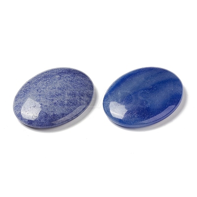 Dyed & Heated Natural Blue Aventurine Worry Stone for Anxiety Therapy G-B036-01G-1