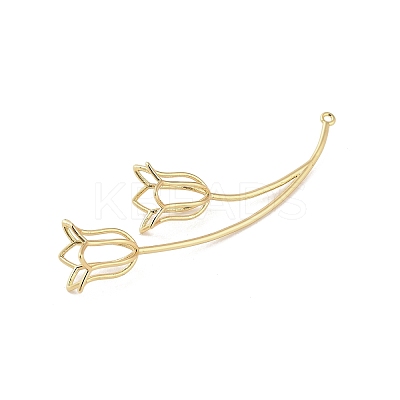 Three-Dimensional Flower Brass Pendants KK-V006-02G-02-1