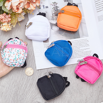 6Pcs 6 Colors Casual Mini Cloth Doll Backpack AJEW-GF0008-36B-1