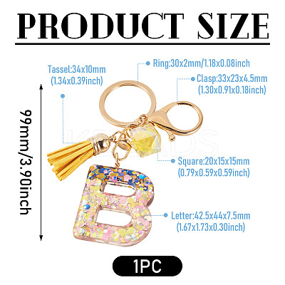Alloy Resin Polygon Keychains KEYC-TADJ0002-03G-B-1