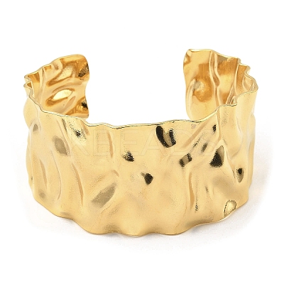 304 Stainless Steel Textured Cuff Bangles LS-BJEW-P302-13G-1