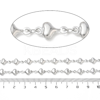 304 Stainless Steel Heart Link Chains CHS-N009-01A-P-1