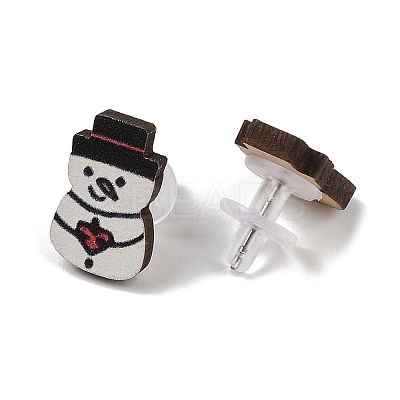 Christmas Theme Stud Earrings Set EJEW-U016-05P-03-1