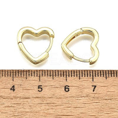 Heart Brass Hoop Earrings LS-EJEW-H157-05G-1