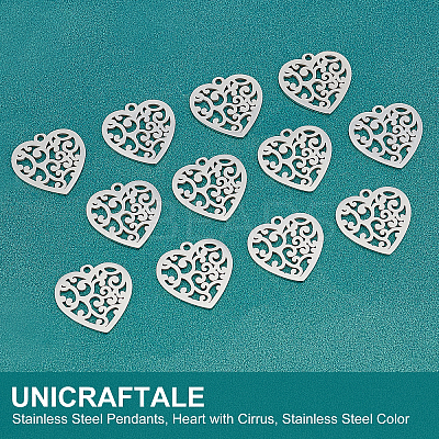 40Pcs 201 Stainless Steel Pendants STAS-UN0035-22-1