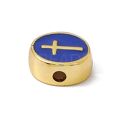 Real 18K Gold Plated Brass Enamel Beads LS-KK-F814-04G-02-1